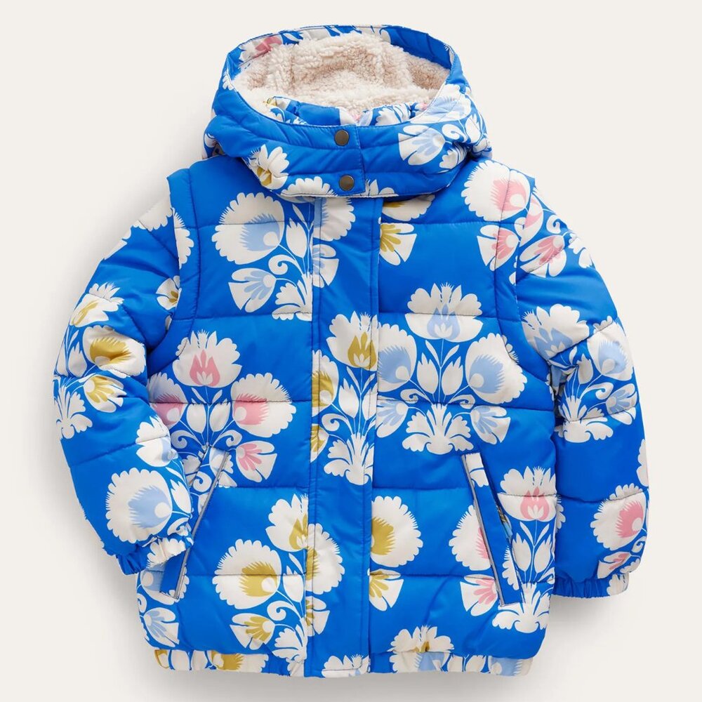 NWT Mini Boden 2-in-1 Padded Coat
